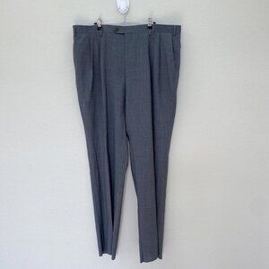 Lauren Ralph Lauren Executive Gray Pinstripe Wool Dress Pants Mens 42 W 44 Short